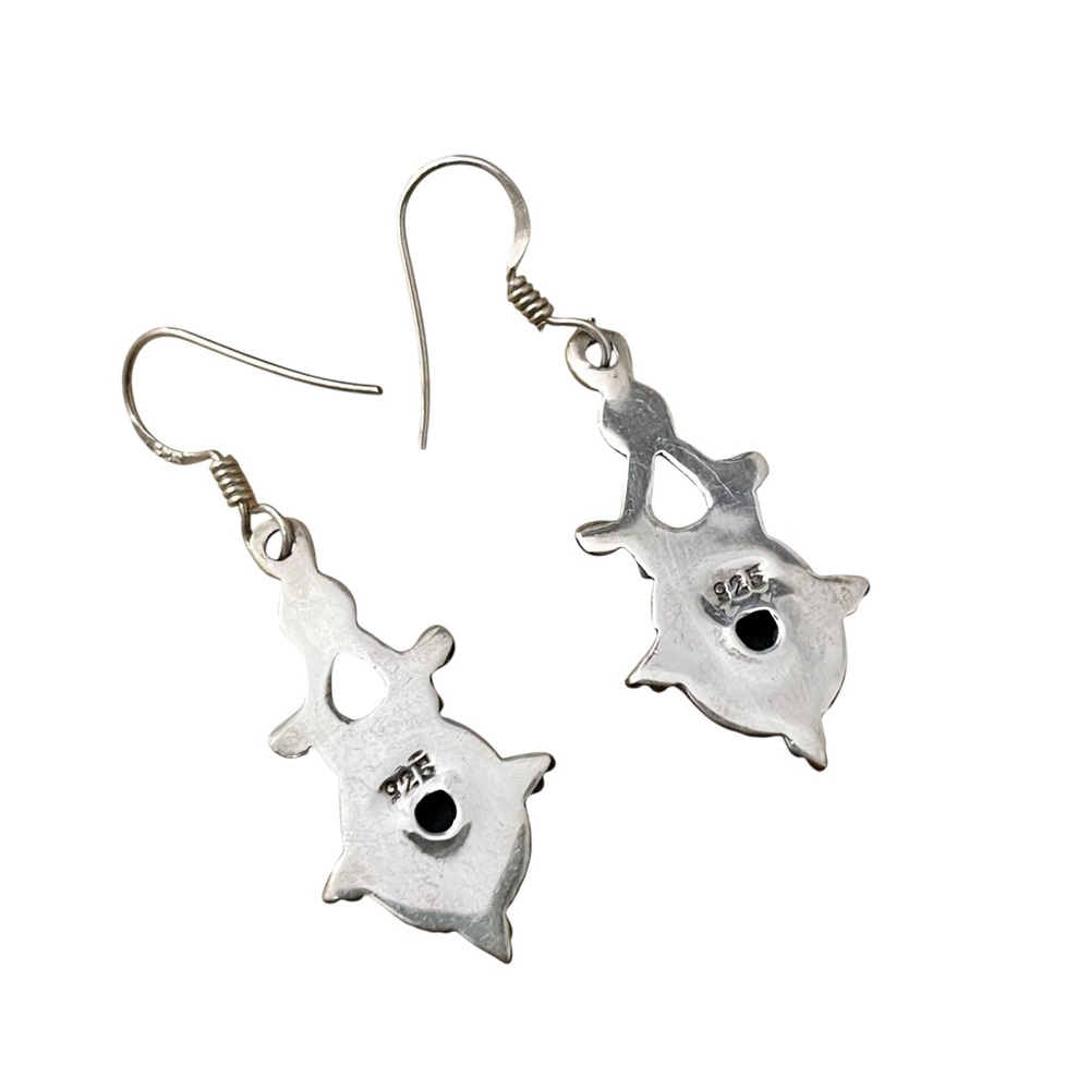 Seraphinite Solid Sterling Silver Earrings 925 - image 3